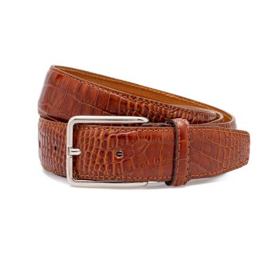 کمربند کروکو دو رو چرم ZK001 مردانه